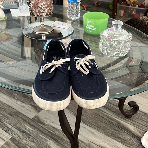 SPERRY TOPSIDER TENNIS SHOES WHITE & DI NAVY BLUE SZ 11 NO BOX GREAT CONDITION - Picture 3 of 5